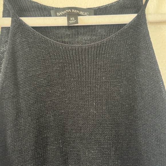 Banana Republic Linen Blend Sweater Knit Tank Top LOT OF 2 Tan Black XS - Picture 6 of 11